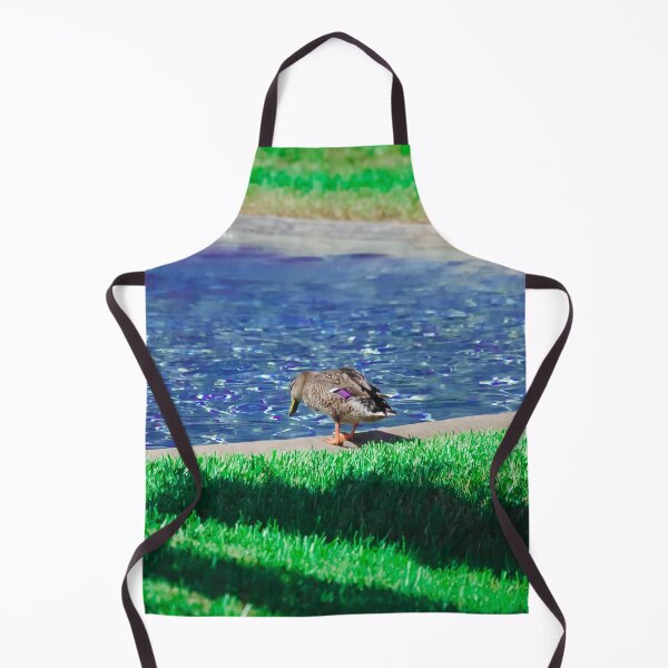 Item preview, Duck looking at water pond blue and green filter designed and sold by FindYouByZ.
