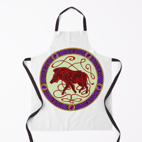 Item preview, Celtic knotwork boar - red and green designed and sold by AnyaPenfold.
