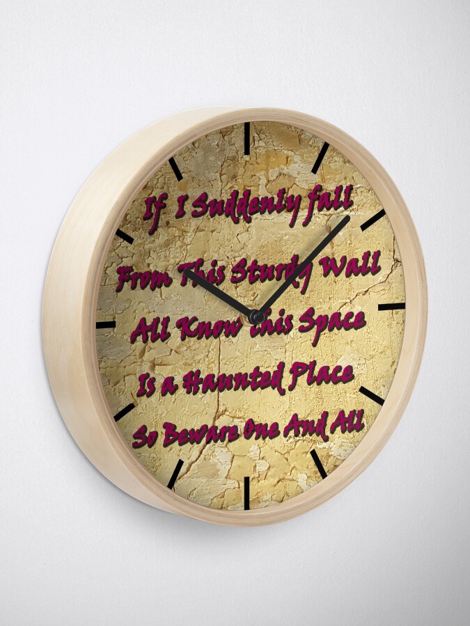 Thumbnail 2 of 4, Clock, Haunted house halloween sign. Detect if you have a haunted house with this wall art designed and sold by Inspire-me-CYK.