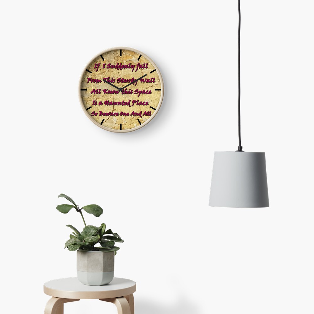 Haunted house sign. Detect if you have a haunted house with this wall art Clock
