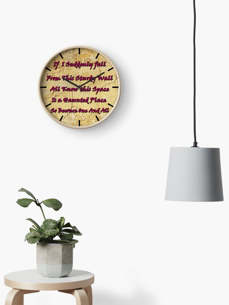 Thumbnail 1 of 4, Clock, Haunted house halloween sign. Detect if you have a haunted house with this wall art designed and sold by Inspire-me-CYK.