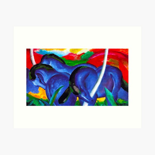 Item preview, FRANZ MARC HD - The Large Blue Horses 1911 Original Famous Painting designed and sold by gologodesigns.