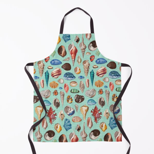 Item preview, Seashells multicolor on mint blue green designed and sold by Delinda Graphic Studio.