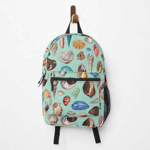 Item preview, Seashells multicolor on mint blue green designed and sold by Delinda Graphic Studio.