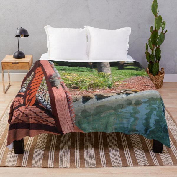 Item preview, Squirrel playing on red bridge by pond original pic designed and sold by FindYouByZ.