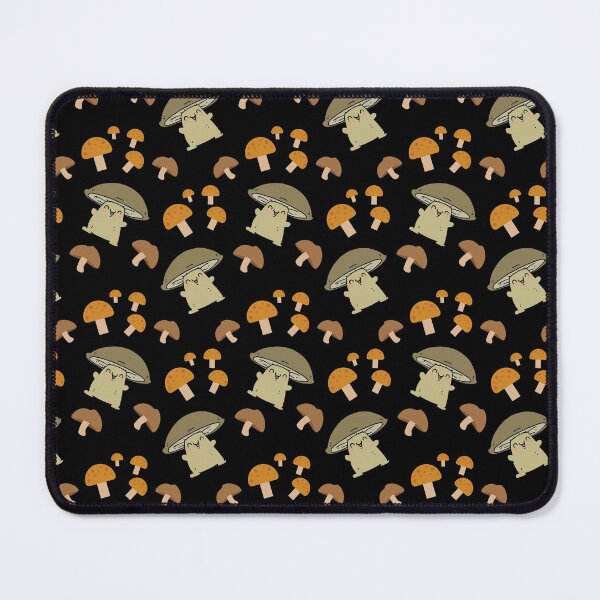 Item preview, Cute Mushroom Pattern with Black Background designed and sold by NECHSTORE.