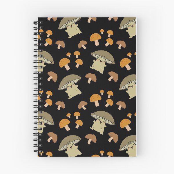 Item preview, Cute Mushroom Pattern with Black Background designed and sold by NECHSTORE.