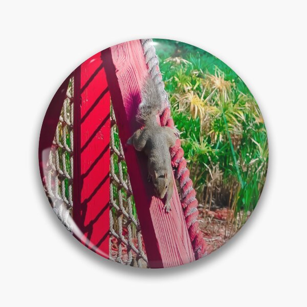 Item preview, Squirrel playing on red bridge by pond red filter designed and sold by FindYouByZ.