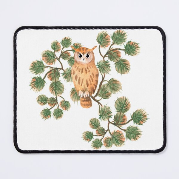 Item preview, Cute owl in the forest among pine branches designed and sold by kosnatvi.