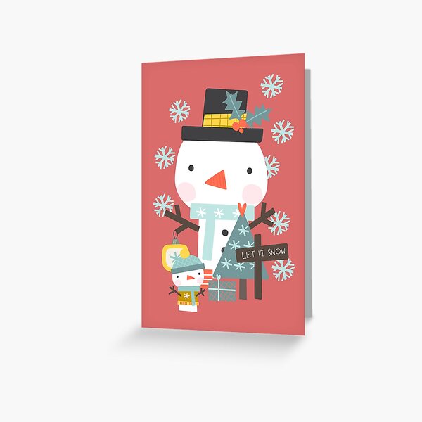 Merry Christmas Snowman  Greeting Card