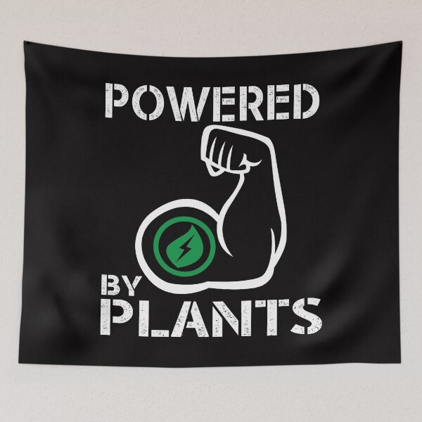 Item preview, Vegan Powered By Plants - Strong Vegan Shirt for Bodybuilders designed and sold by TrndSttr.