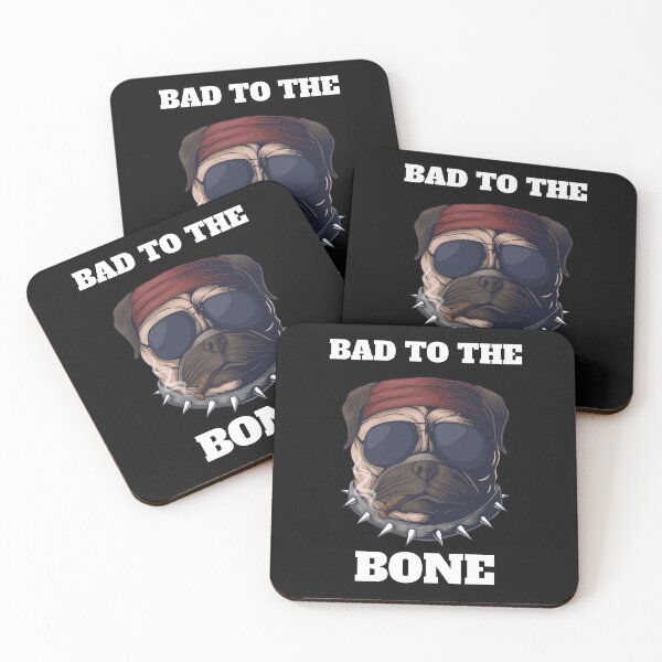 Item preview, Bad To The Bone Smoking Pug Dog Funny Quote designed and sold by Vibbin4Life33.