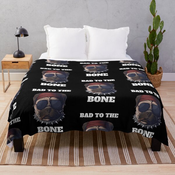 Item preview, Bad To The Bone Smoking Pug Dog Funny Quote designed and sold by Vibbin4Life33.