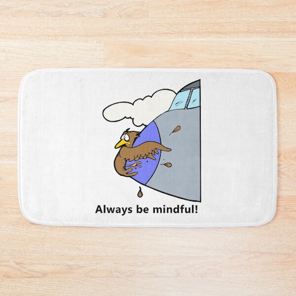 Item preview, Always be Mindful Bird on nose of jet designed and sold by janraydesigns.