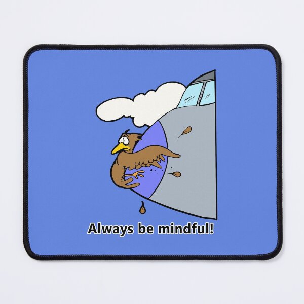 Item preview, Always be Mindful Bird on nose of jet designed and sold by janraydesigns.
