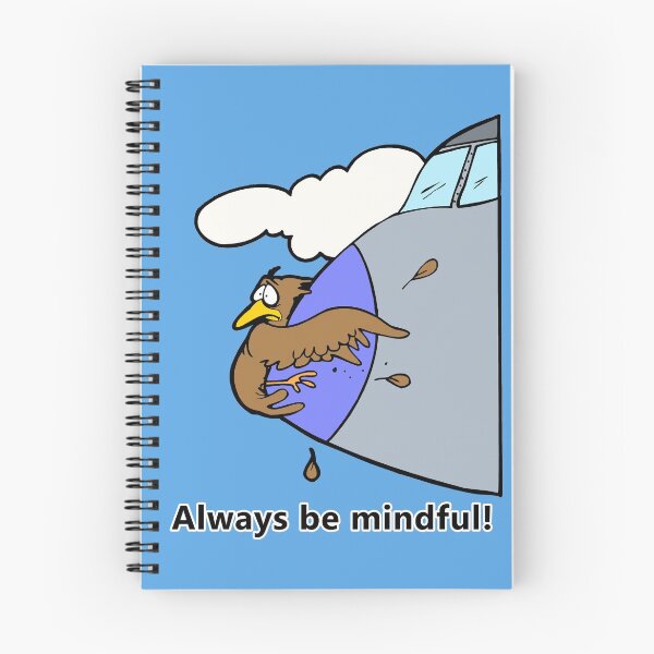 Item preview, Always be Mindful Bird on nose of jet designed and sold by janraydesigns.