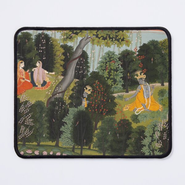 Item preview, Sakhi Persuades Radha to Meet Krishna designed and sold by HinduArtGallery.