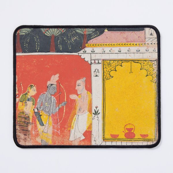 Item preview, Rama, Sita, and Lakshmana Visit the Hermitage of the Sage Bharadvaja at Prayaga designed and sold by HinduArtGallery.