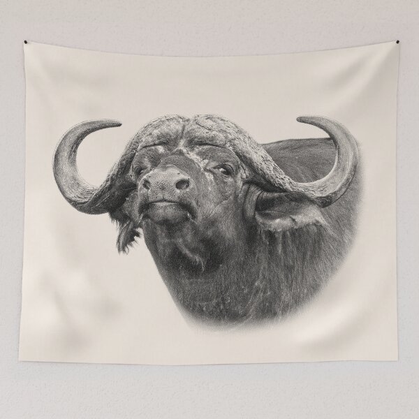 Item preview, African Buffalo Bull Close-up Wildlife designed and sold by Scotch Macaskill.