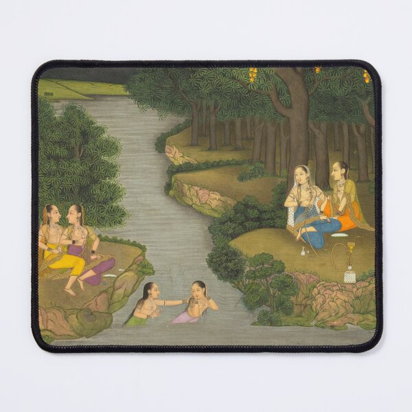 Item preview, Women Enjoying the River at the Forest’s Edge designed and sold by HinduArtGallery.