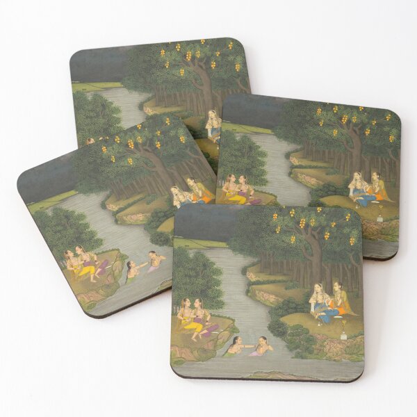 Item preview, Women Enjoying the River at the Forest’s Edge designed and sold by HinduArtGallery.