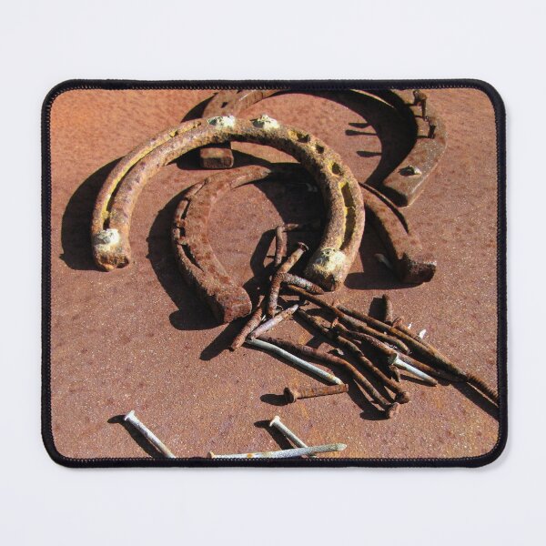 Item preview, Old Rusty Horseshoes with nails designed and sold by Jean Gregory Evans.