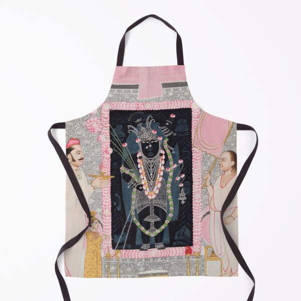 Item preview, The Head Priest Govardhanlalji Makes Offerings to Shri Nathji in Celebration of the Flower Festival  designed and sold by HinduArtGallery.
