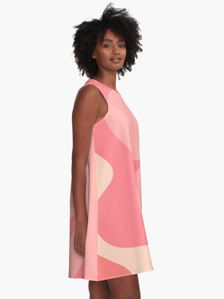 Happy Flower Retro 60s 70s Vibe Pink Blush A-Line Dress for Sale by  kierkegaard