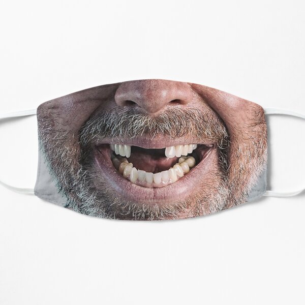 Funny Face Missing Teeth Redneck Hillbilly Smile Flat Mask