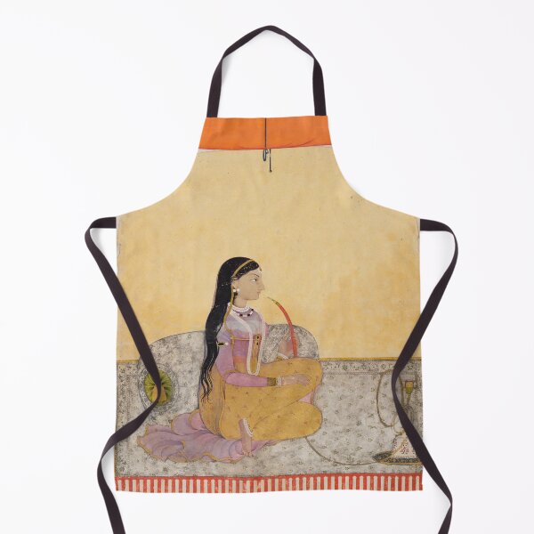 Item preview, Seated Lady Smoking a Hookah designed and sold by HinduArtGallery.