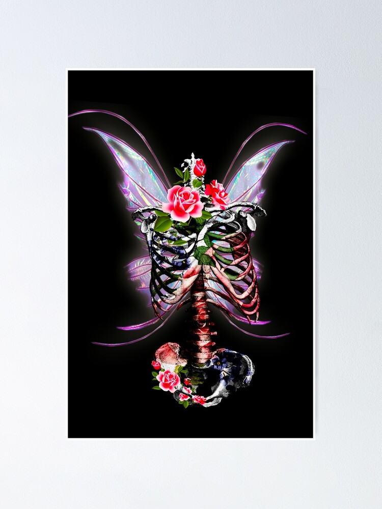 Skeleton Fairy Grunge Fairycore Aesthetic Gothic Cottagecore Poster