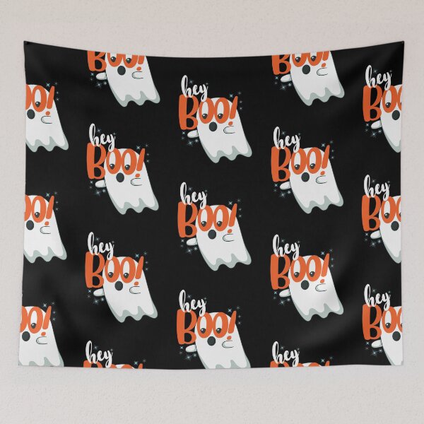 Item preview, Cute "Hey Boo" Halloween Booing Ghost  designed and sold by InkItStudio.