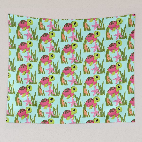 Item preview, Beach Scene Pink Sea Turtle designed and sold by BeachBumFamily.