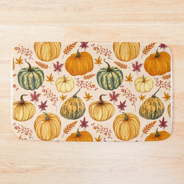 Item preview, Pumpkins halloween pattern watercolor autumn fall designed and sold by frenchstylehome.