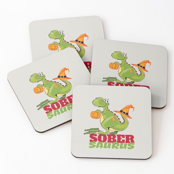 Item preview, Sobersaurus rex stoptober sober october kawaii halloween dinosaur designed and sold by portrait4you.