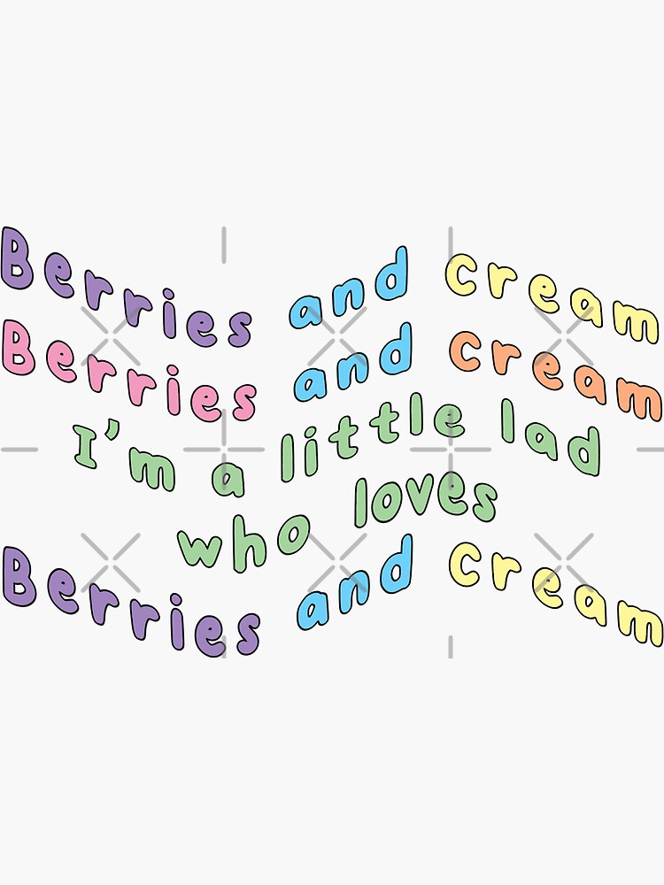 "Berries and cream!" Sticker by mirnay Redbubble