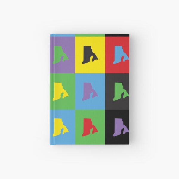 Rhode Island Colorful US State Outline Pattern Hardcover Journal