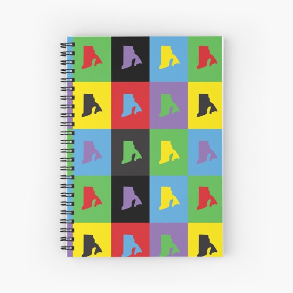 Rhode Island Colorful US State Outline Pattern Spiral Notebook