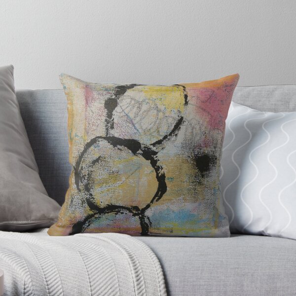 Black circles Throw Pillow