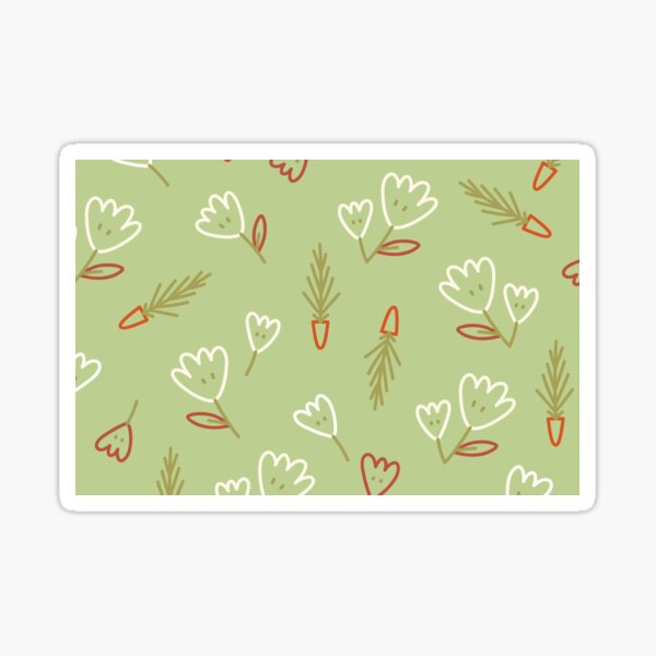 "Leaves on a green wallpaper" Sticker by snehluvkats Redbubble
