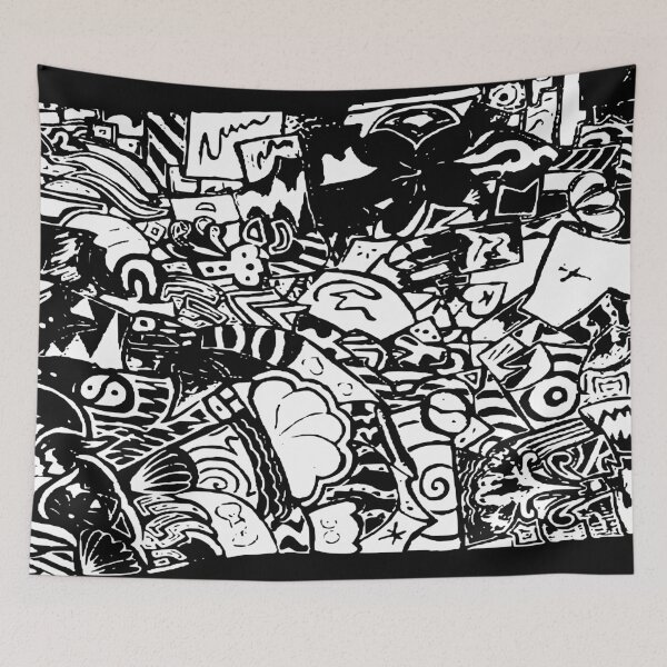 Item preview, Random Pattern | Doodle Art (RH : Dark) designed and sold by the-krisney-way.