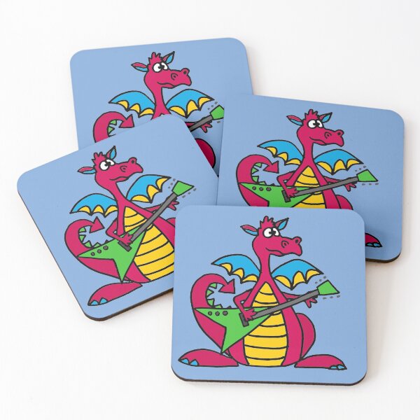 Item preview, Funny Colorful Dragon Playing Electric Guitar Music designed and sold by Nature's Fancy.