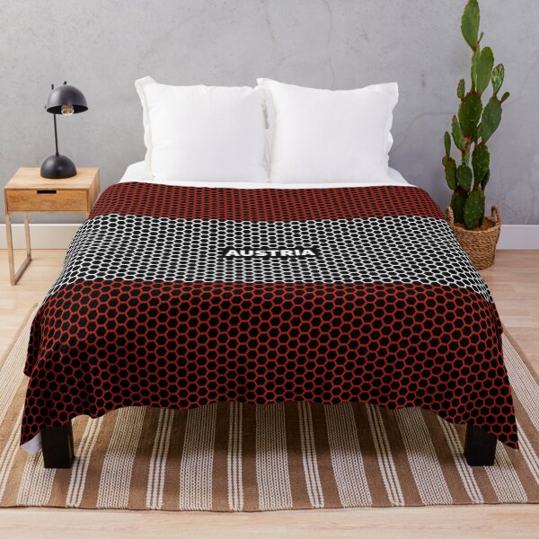 Item preview, Austrian Flag With Honeycomb Design designed and sold by RaybenMedia.