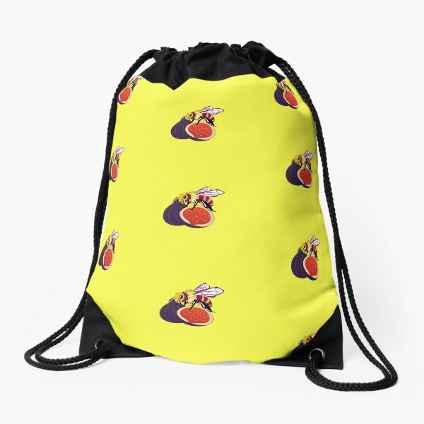 Non-bee-nary - bee on a fig Drawstring Bag