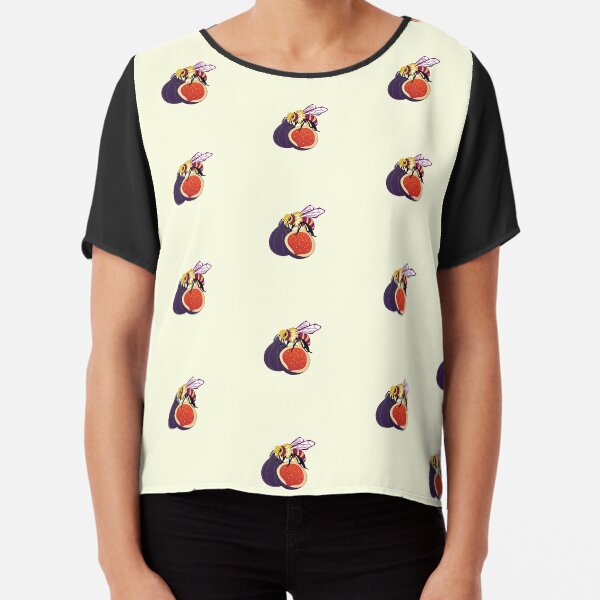 Non-bee-nary - bee on a fig Chiffon Top
