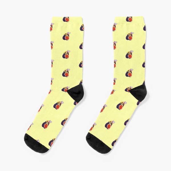 Non-bee-nary - bee on a fig Socks