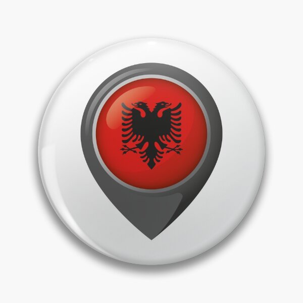Item preview, Icon representing location pin with the flag of Albania. Ideal for catalogs of institutional materials and geography designed and sold by LucianoCosmo.