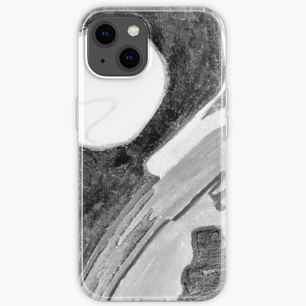 SUNNY MOON - Abstract Art Design (B&W) - scroll down iPhone Soft Case