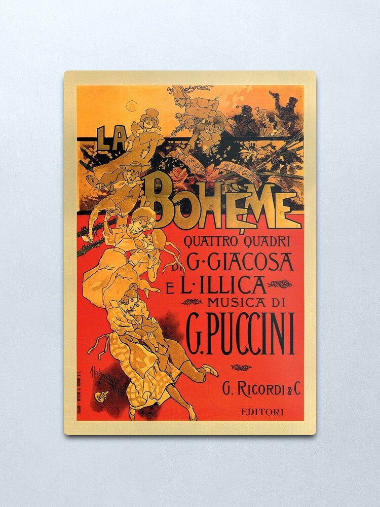 Alternate view of Vintage Art Nouveau La Boheme Opera Music Poster Metal Print
