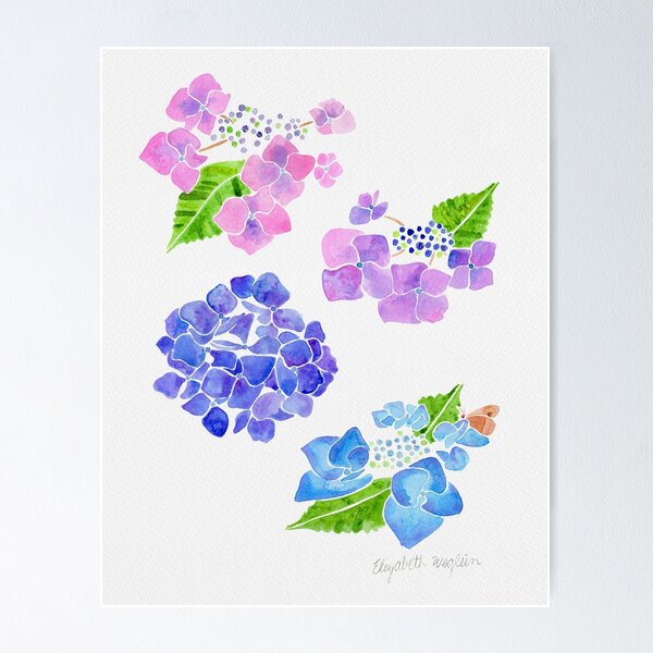 Item preview, Watercolor Hydrangeas designed and sold by Elizabeth Weglein.